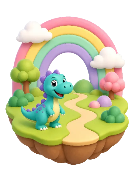 Rainbow Dino Park island