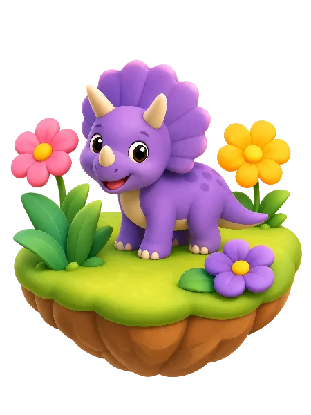Triceratops Flower Garden island