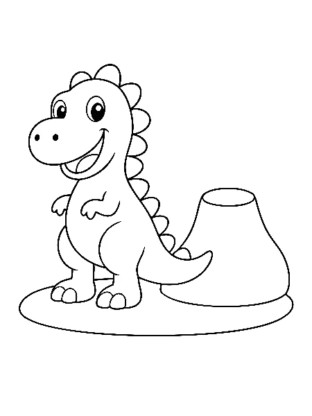 Tiny Volcano Hill coloring page