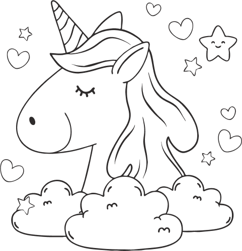 Unicorn Boyama Şablonu 14