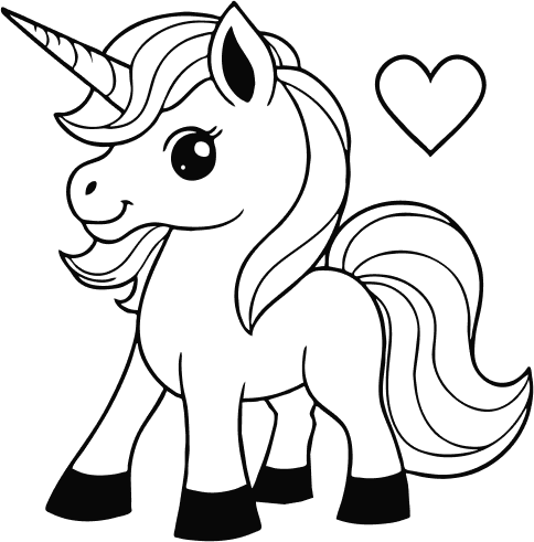 Unicorn Boyama Şablonu 16