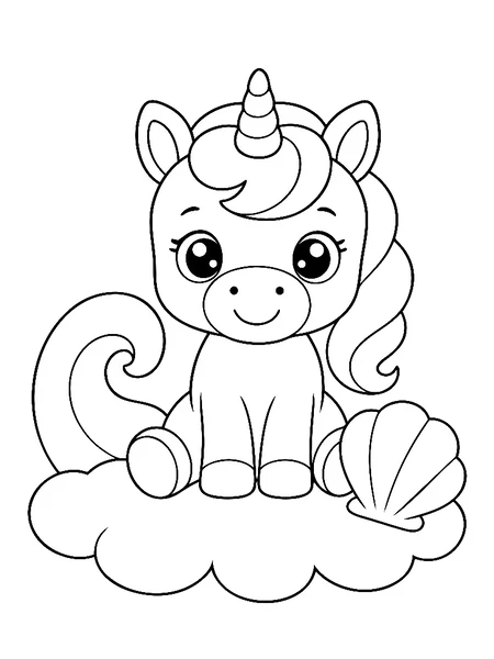 Seafoam Unicorns coloring page